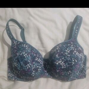 Cacique Blue and Purple Floral Bra